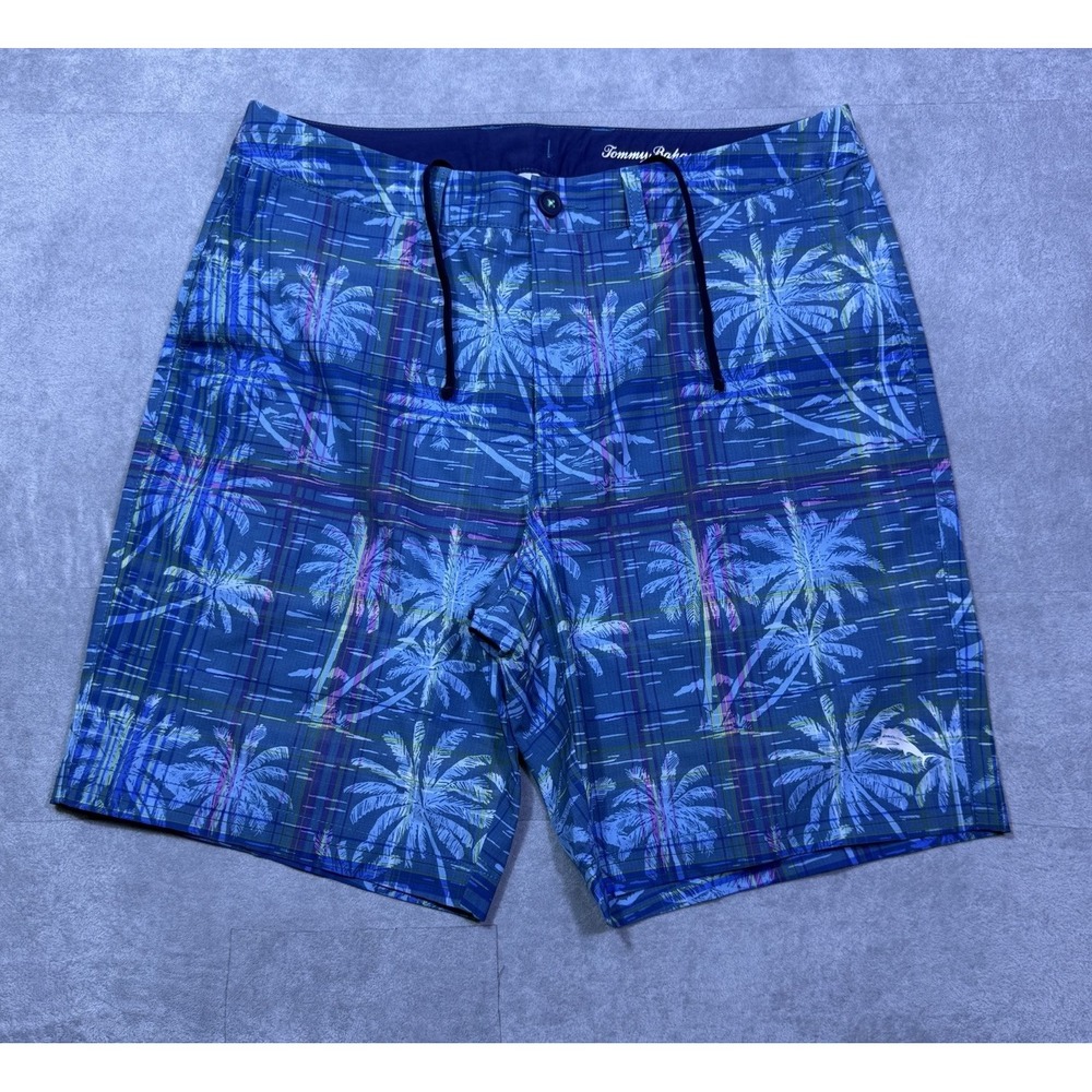 Tommy Bahama Shorts Mens 34 Performance Stretch Palm Tree Drawstring Athleisure